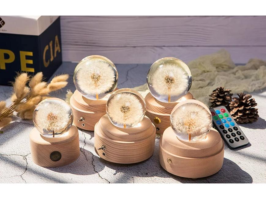 Crystal Ball Music Box Night Light: Multi-Pattern Warm Decor & Gift