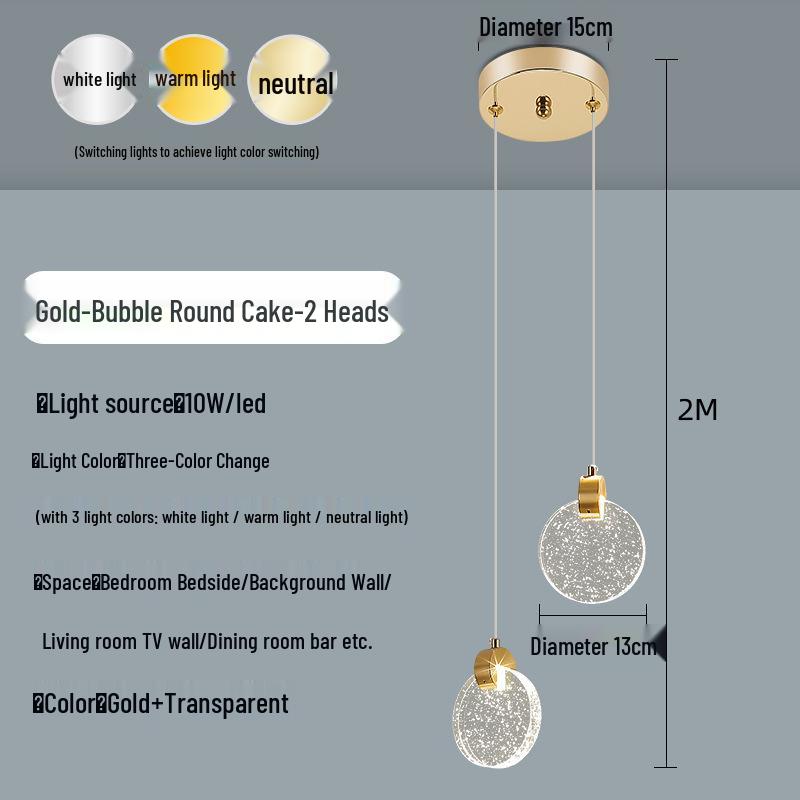 Luxury Crystal Pendant Light: Elegant Bedside or Background Illumination