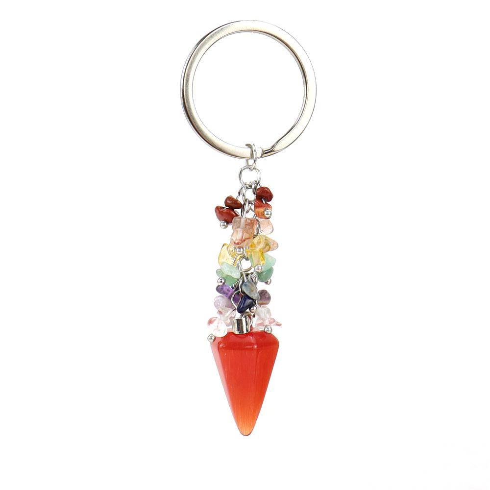 

Natural Colorful Gravel Hexagonal Prism Hexagonal Column Keychain Pendant, Wall Hanging Pendant, Bag Pendant K32