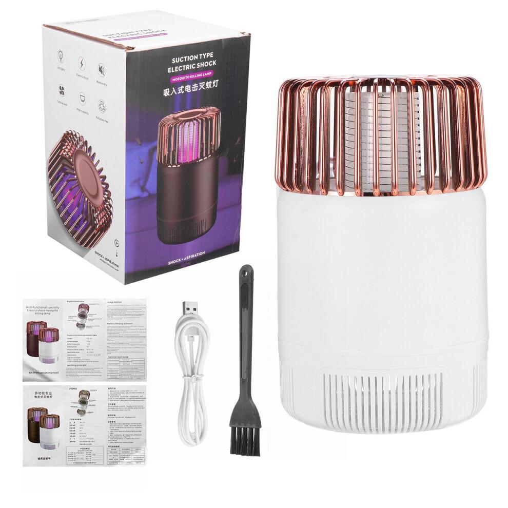 (Black) 2 In 1 Photocatalyst Electric Mosquito Killing Lamp Portable USB LED Light Mosquito Trap for Home Bedroom Outdoor Camping