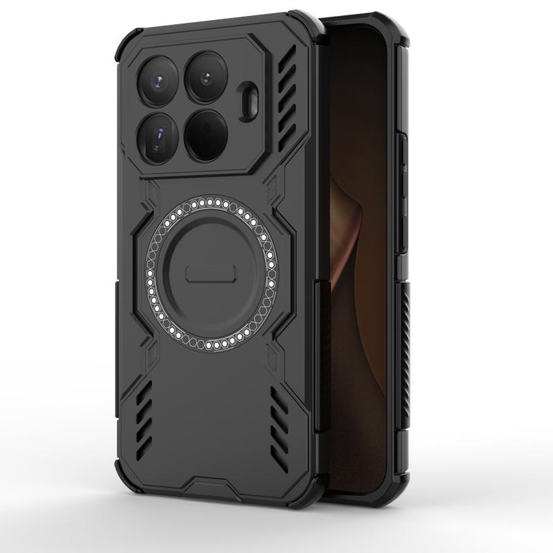 Heat Dissipation Armor Shockproof Magnetic Case For Xiaomi 15T Pro Four Corner Airbags Anti-fall TPU Frame Plastic Back Cover