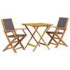 VidaXL Ensemble de bistro 3 pcs anthracite tissu et bois massif, ensemble de bistro de jardin, ensemble de balcon, ensemble 3281881