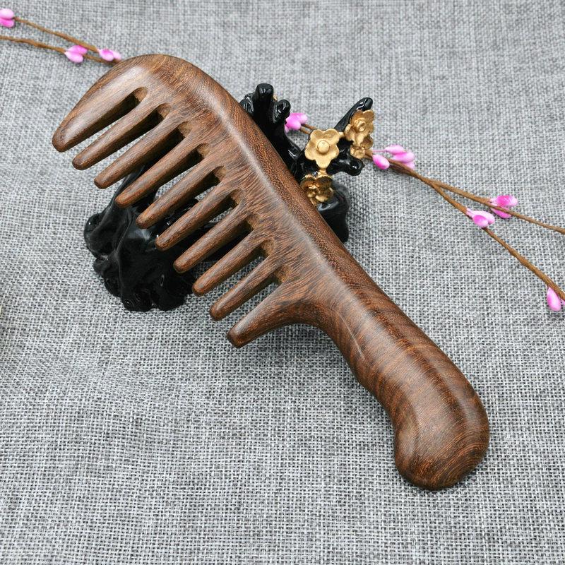 Niu Ling Golden Sandalwood Anti-Static Comb: Natural Sandalwood Massage Hair Care Gift for Friends and Family