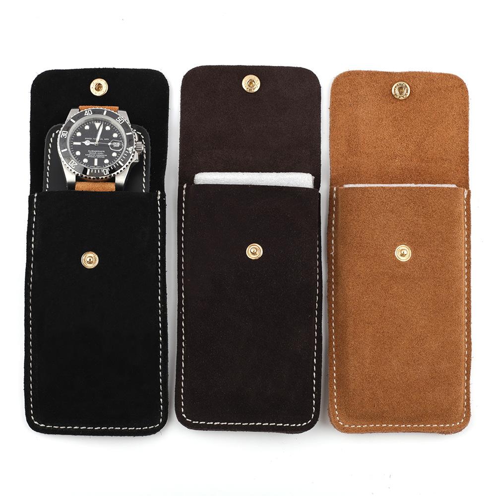 Suede Leather Watch Storage Bag Watch Case Gift Box Protective Cover Portable Travel Watch Pouch Bags Watches Accessories