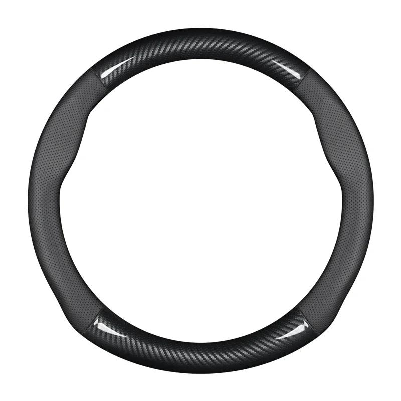 For Chevrolet Car Steering Wheel Cover Carbon Fiber Leather Fit Cruze Captiva Lacetti Aveo Niva Spark Sonic Trax Camaro