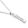 In Stock Engraved 3D Long Bar Necklace - Mirror Stainless Steel Stick Pendant