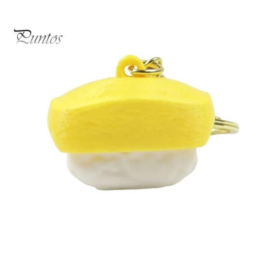 Stress Relief Toy 1/6Pcs 3D Printed Sushi Clicker Keychain, Push Button Fidget Toy, Finger Keyring Pendant Backpack Handbag Charm Gadget