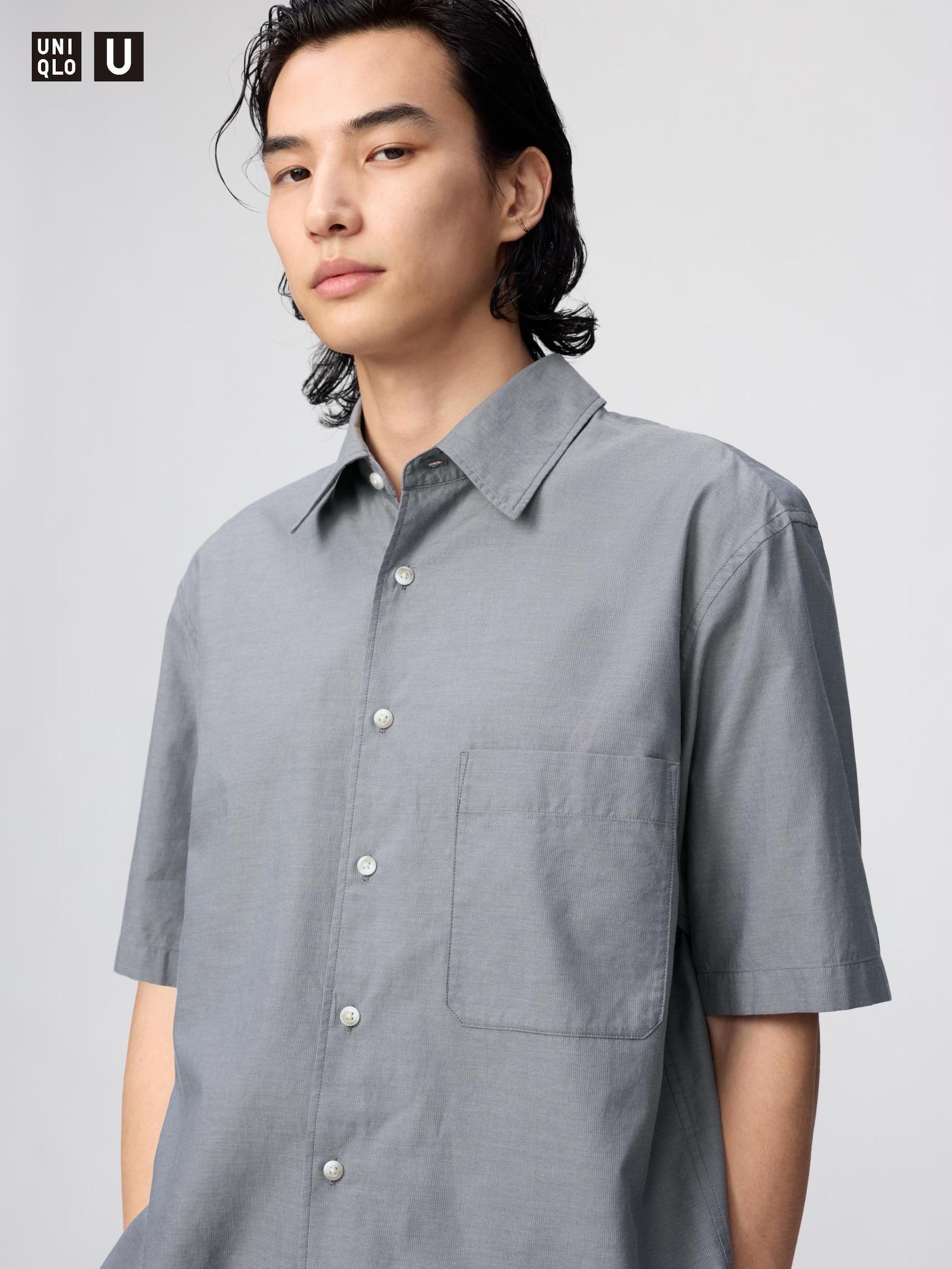 Коробчатая рубашка Uniqlo Japan 06 GRAY/XS