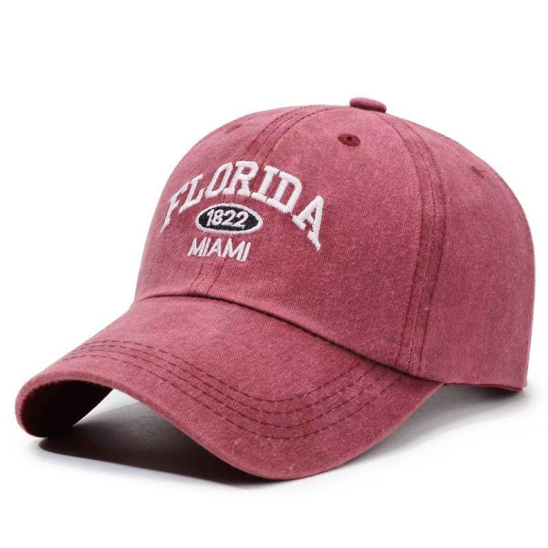 1 Stück Retro Gewaschene Cowboy Baseballkappen für Damen Stickerei Outdoor Sonnenschutzmütze Lässige Street Hip Hop Hüte Gebogener Schirm Dariver Hut