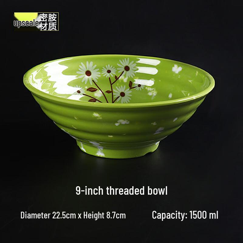 Handun 9-inch Snowflake Melamine Soup Noodle Bowl (10-pack)