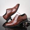 New Men's Shoes Business Dress British Shoes 2025 Fashion Leather Shoes Foreign Trade Casual Lace-up Comfortable Men's Shoes