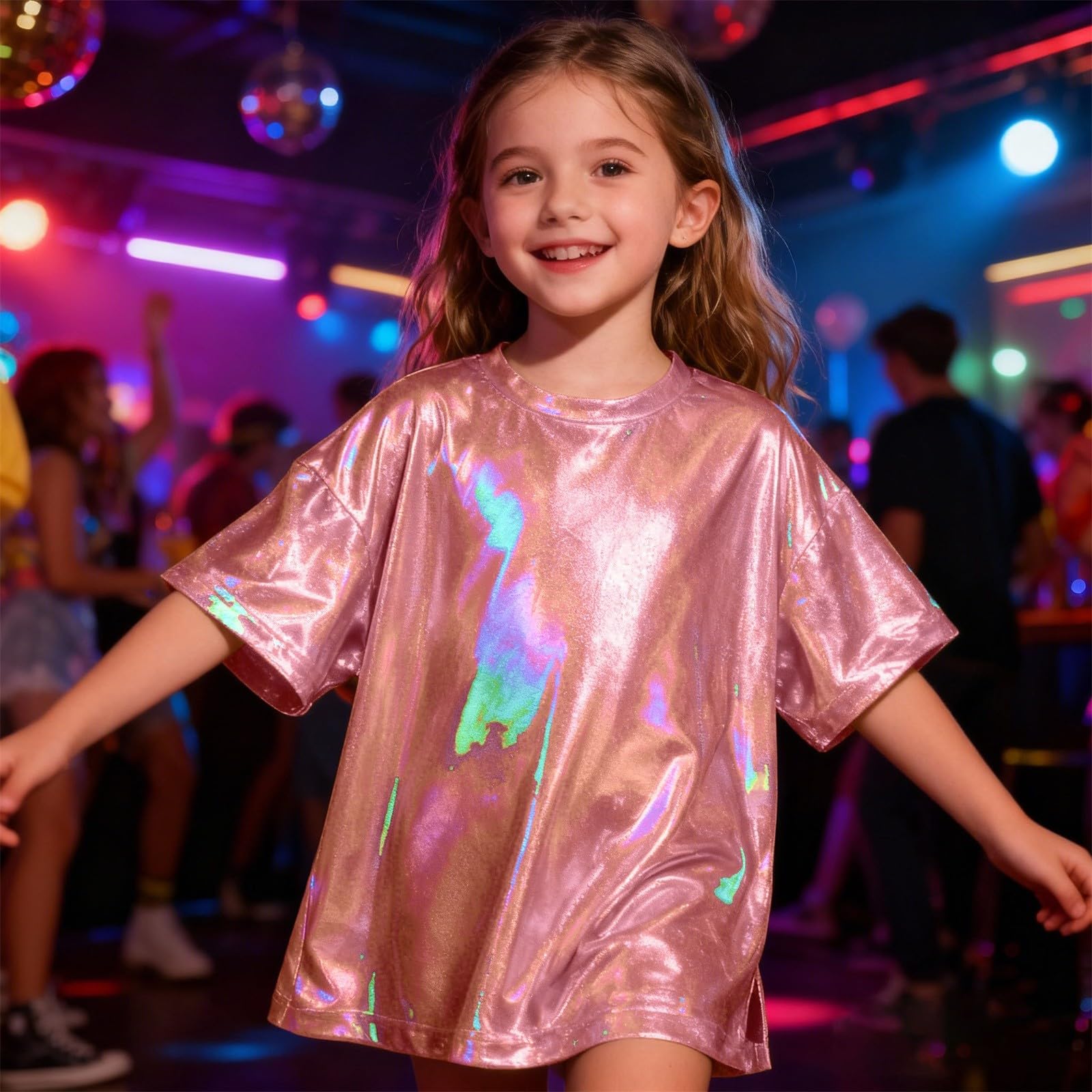 Vianna Carnaval Pailletten Festival Meisje Jongen Hip-hop Glanzende Ronde Hals Disco Dans Pailletten Top 100 rood