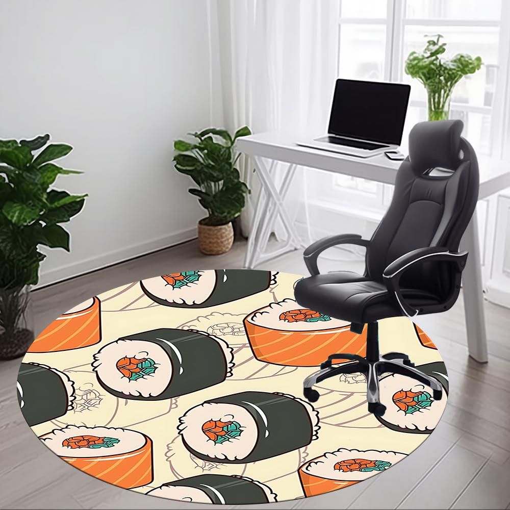 1pc Sushi Rolls Chair Carpet for Office, Soft Flannel Throw Mat, Perfect for Office, Holiday Party Decoration Choice yy260209080