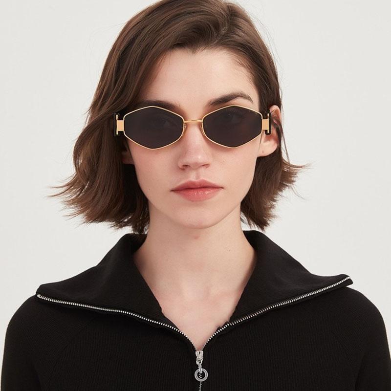 Y2k Popular Fashion Metal Hexagon Sunglasses Women For Men Punk Retro Sun Glasses Luxury Brand Designer Outdoor Driving Shades