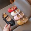 Fashion children's leather shoes for spring new girl shoe with soft soles anti slip kids shoe candy colored girls' leather shoes