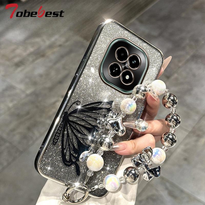 

Laser Butterfly Glitter Plating Bracelet Case for Xiaomi Redmi Note 15 15C 14 14C 13 13C 12 11 Pro Plus 4G 5G Cover Redmi 13 4G серебряный
