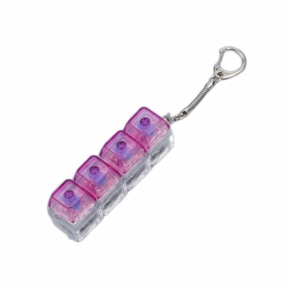 Funny Fidget Keyboard with LED Transparent Shaft Decompression Keyboard  Pass Time
