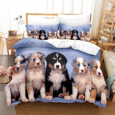 3D Digital Printing Bedding Four-piece Set Three-piece Set Animal Puppy Bed Sheet Quilt Pillow