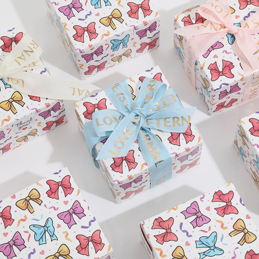 

WTEMPO Valentine s Day Wedding Easter Bridal Shower Colorful Bow Packaging Boxes DIY Foldable Paper Boxes Party Decor Mini Favor Boxes 20pcs різнокольоровий