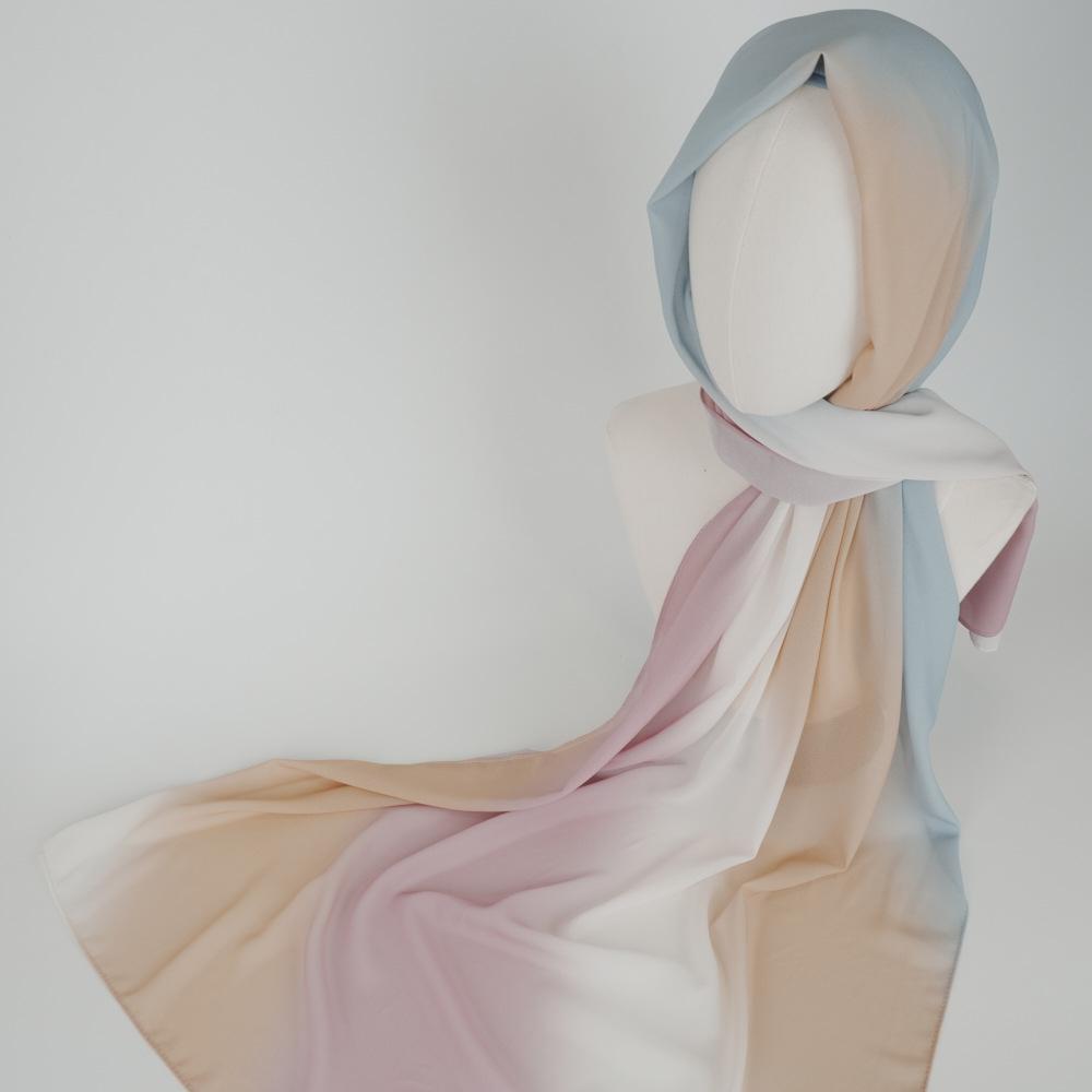 

Новые шифоновые хиджабы тай-дай для женщин, шарф, однотонные шали, накидка, мусульманский, омбре, солнцезащитный платок, исламский тюрбан, повязка на голову, шарф 70x175cm