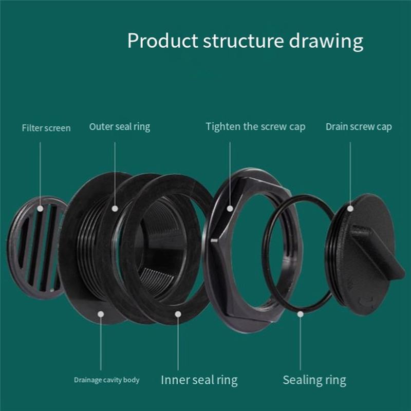 Boat Scupper Valve Outlet Marine Water Drain Plug & Seal Ring For Yacht Speedboat Etc Boat Accessories Marine-A87Q