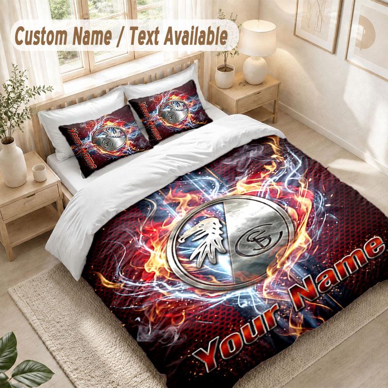 Custom Name Bedding Set 3 PiecesSC Freiburg FC Print Duvet Cover + 2 Pillowcases Soft Bed Decor
