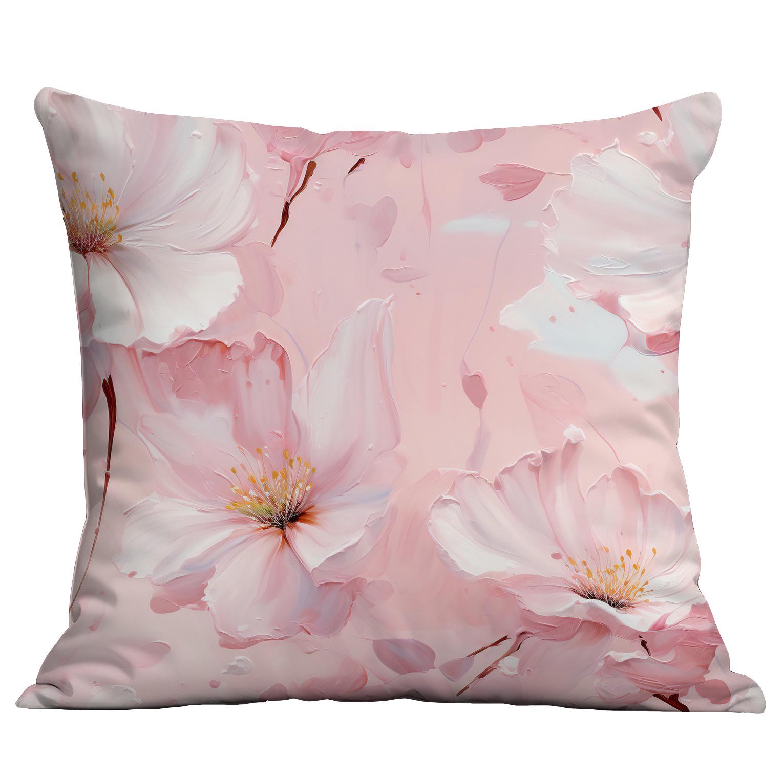 

New 3D Three-Dimensional Flower Oil Painting Style Pillow Cover Creative Home Living Room Sofa Cushion Pillow Cover 45 * 45Cm