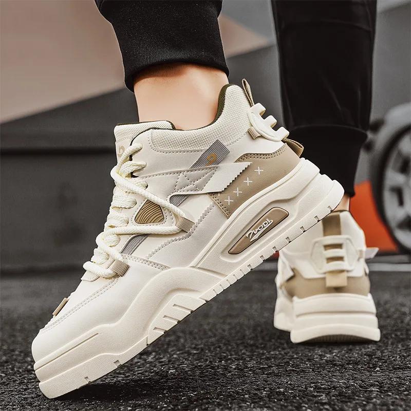 Fashion Spring Autumn New Men's Shoes Youth Fashion Casual Skateboarding Shoes High Top Comfortable Wear Resistant Sports Shoes Sneakers