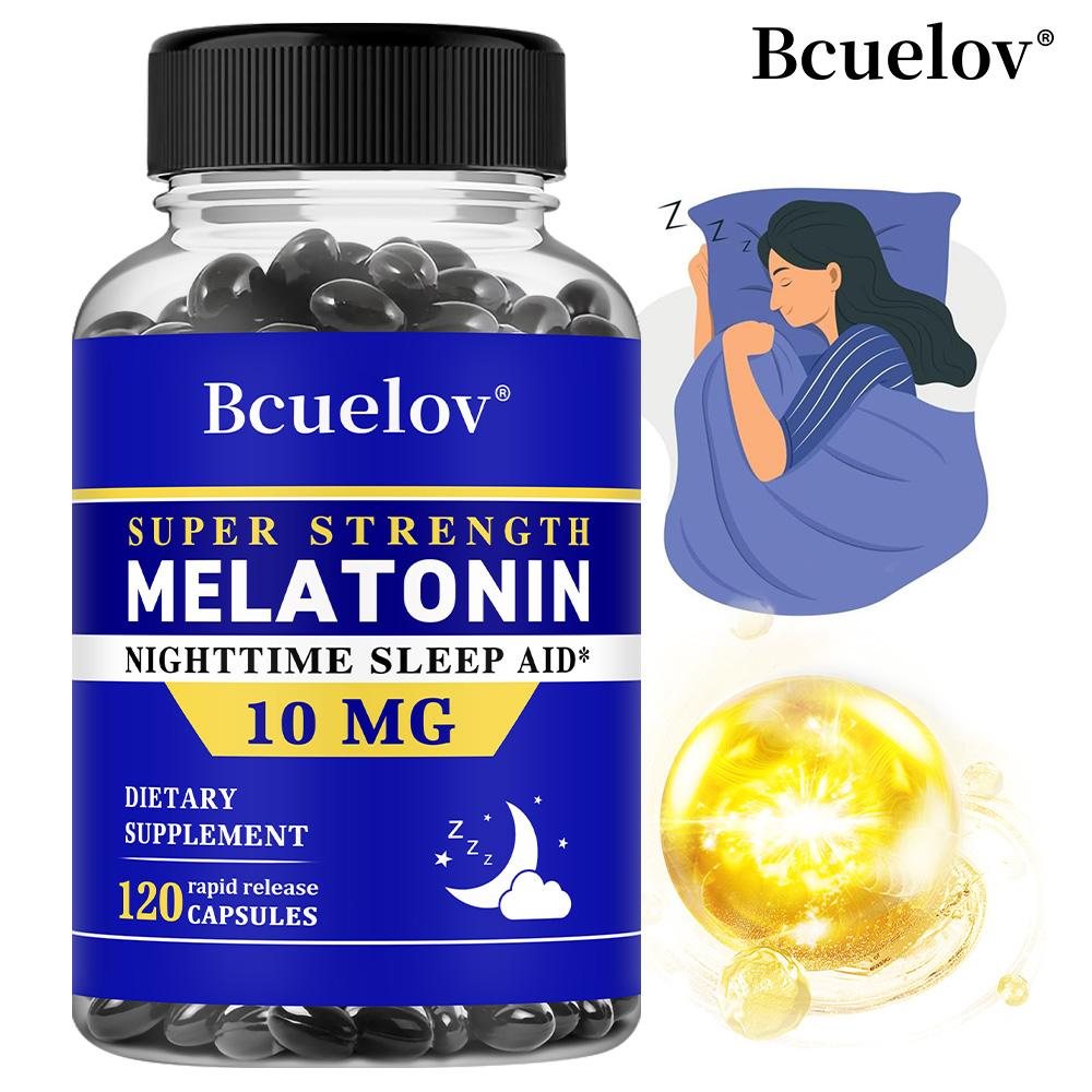 Bcuelov Super Strength Melatonin Supplement 10mg, Rapid Release, 120 Capsules