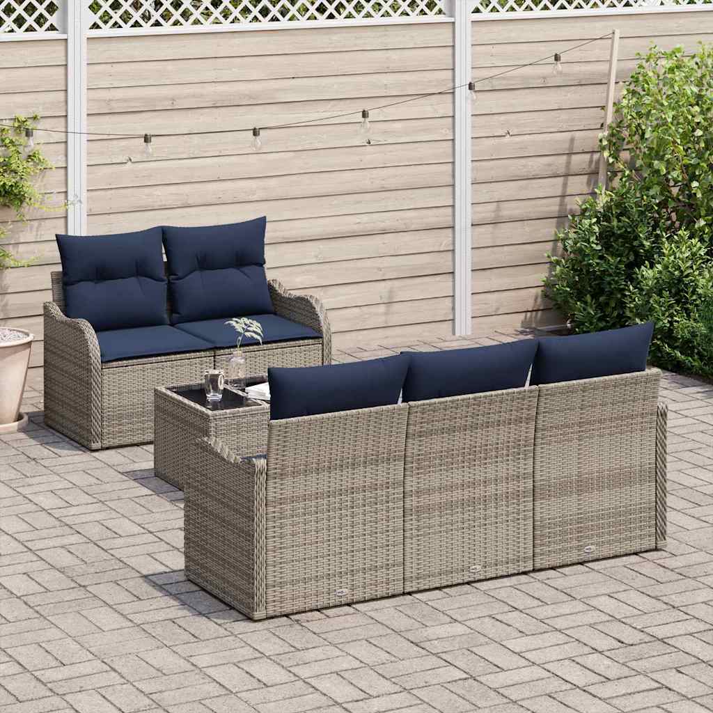 Garden Sofa Set Gray 55 x 55 x 37 cm Poly Rattan
