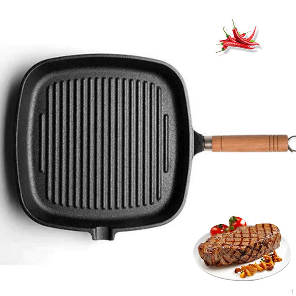 Frying Pan Steak Grilling Long Handle Kitchen Cookware Pancake Pot Egg Cooking