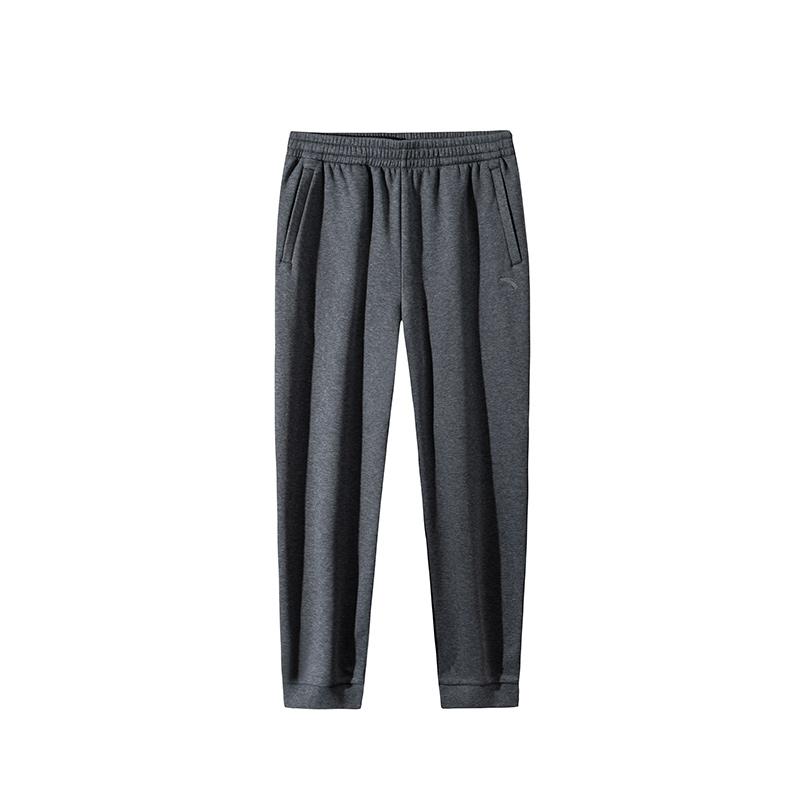 Anta Training Series Solid Color Cuffed Comfortable Knitted Sports Pants Men Bottoms Gray 952447310-3