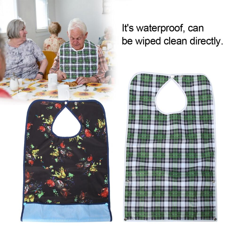 Adult Waterproof Mealtime Bib Double Layer Elder