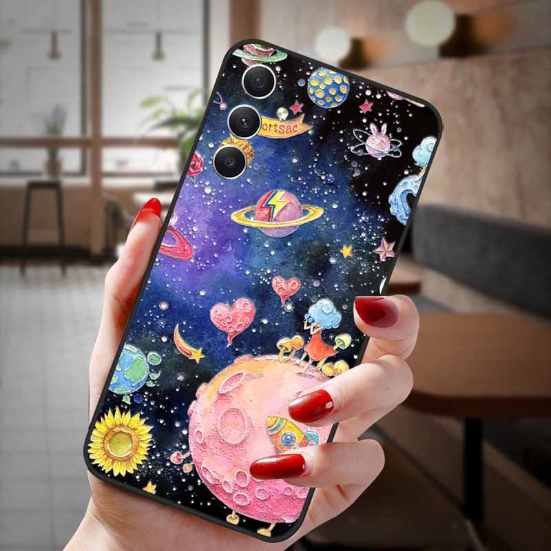 For Samsung Galaxy A55 5G Case 3D Emboss Floral Relief Silicon TPU Soft Phone Cover for Galaxy A15 A25 5G Bumper Funda A 55 A35