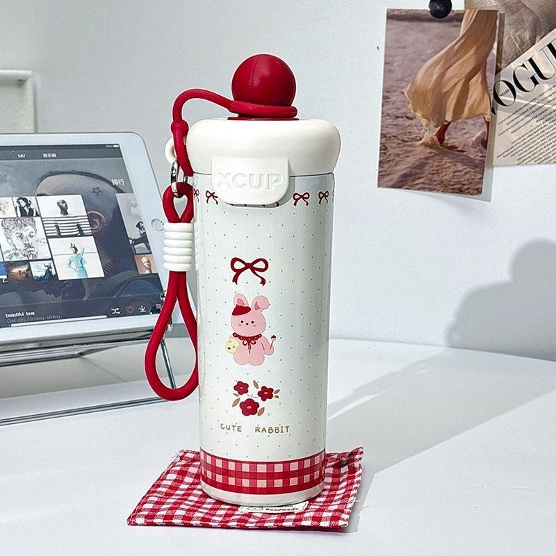 316 Stainless Steel Insulated Coffee Mug With Straw And Carrying Rope For Office And Travel