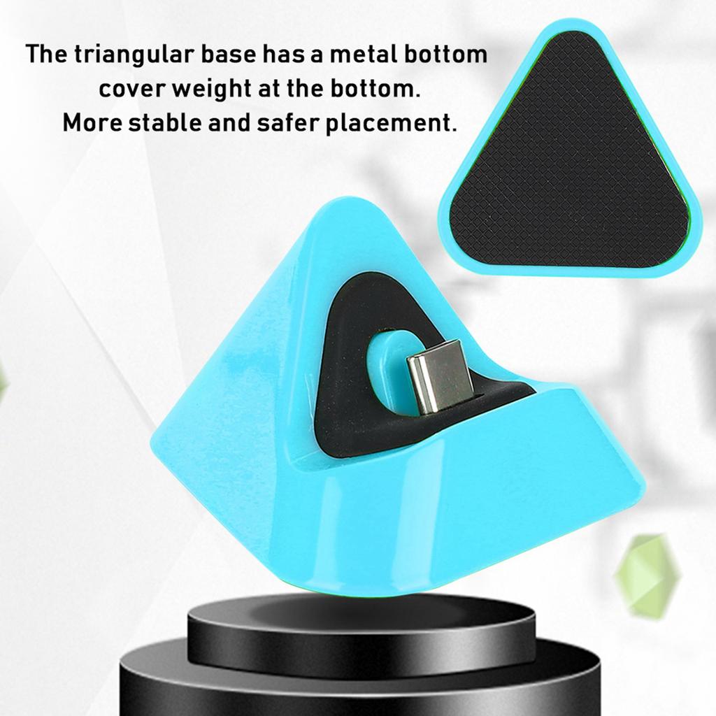 Portable Triangular Type C Charging Base Metal Bottom Charger for Switch   Lite Host(Blue Green )