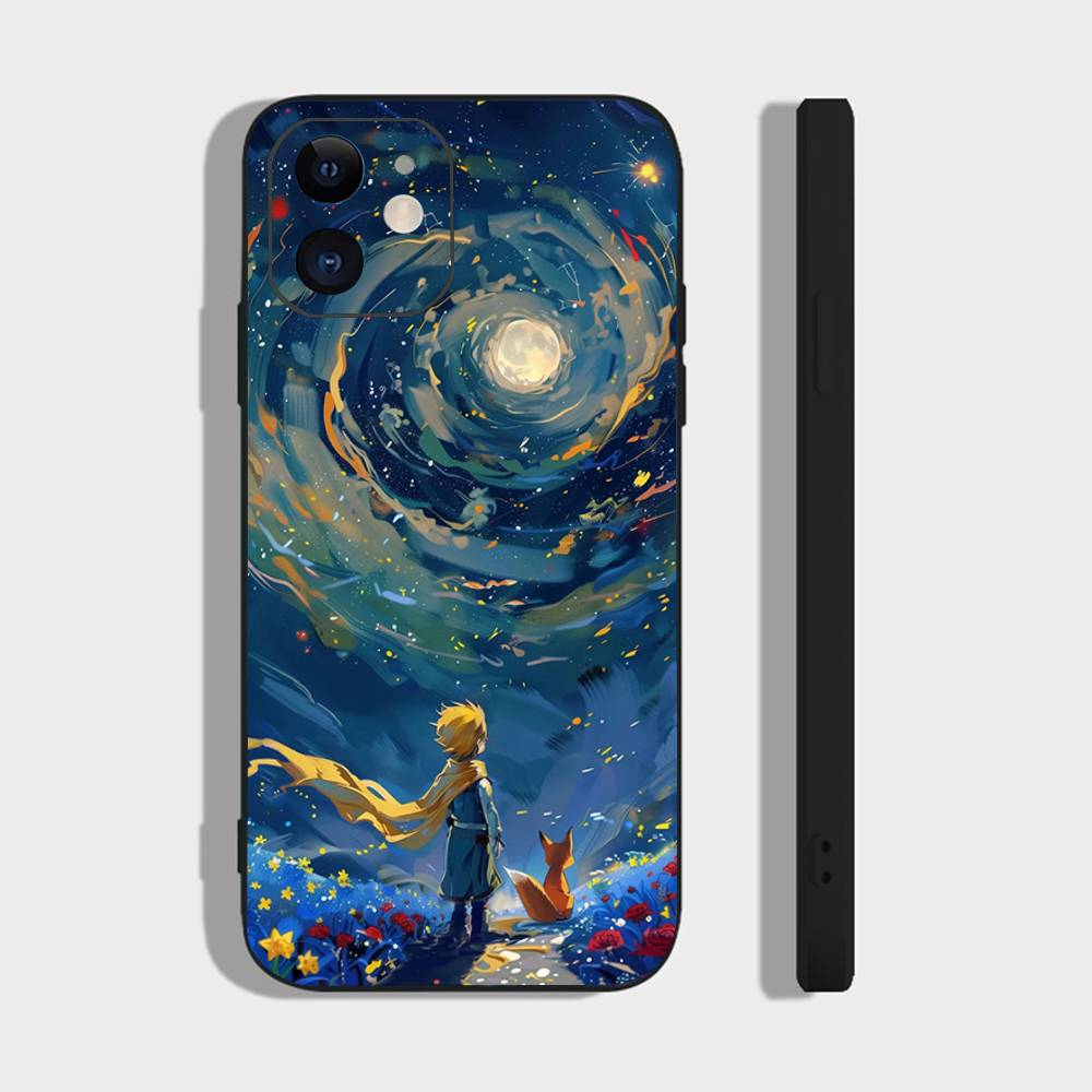 The Little Princess Rose Animation Phone Case For IPhone 17 Air 16 15 14 13 Pro Max 11 12 Black Silicone Cover