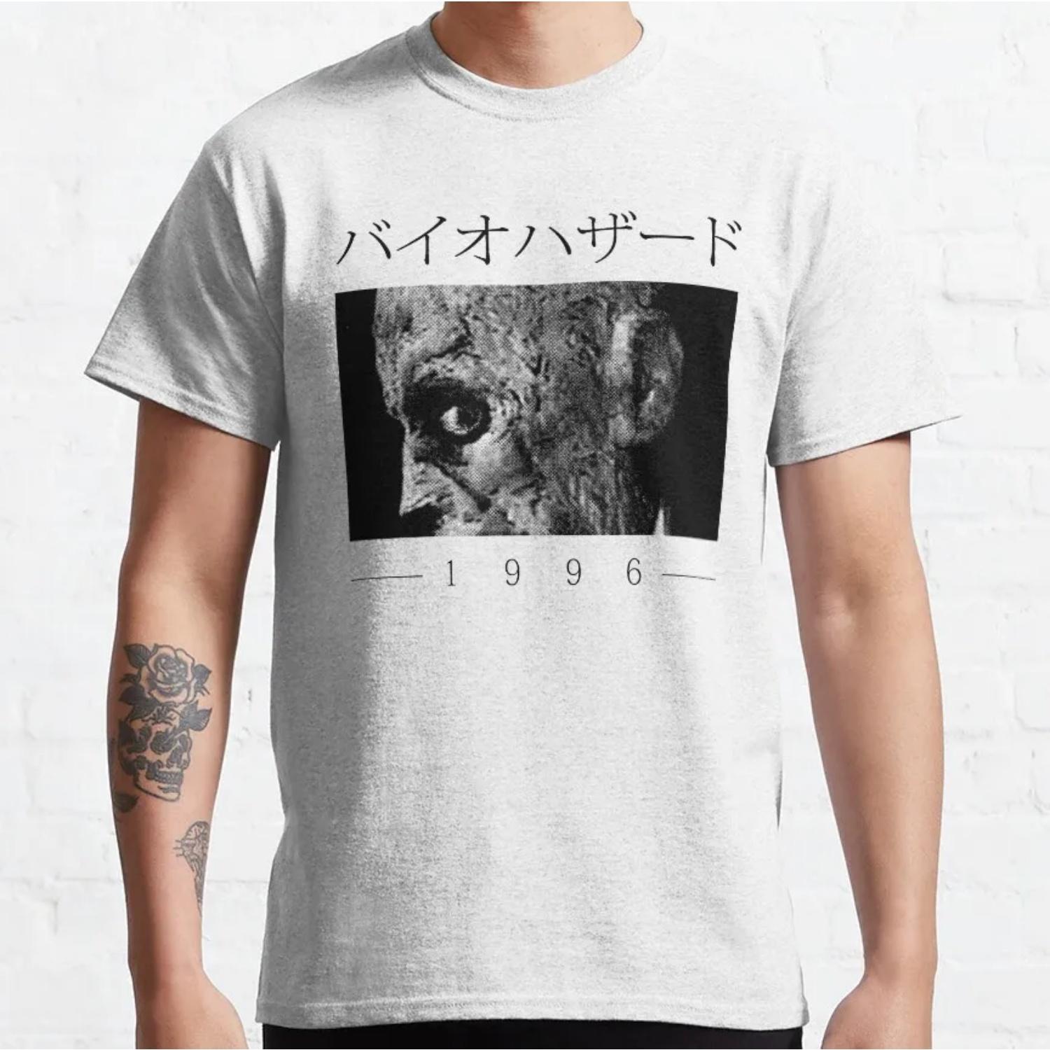 

2026 New Fashion Horror Game Movie Resident Evil 1996 Graphics 100 Cotton Unisex Shirt Summer New Men s Y2k Short Sleeve Tshirt S чёрный