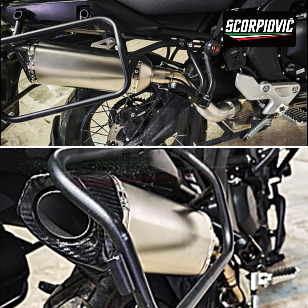 CFMOTO 700MT Motorcycle Mid-pipe for SC-Project Street-legal Rear Section Modification.