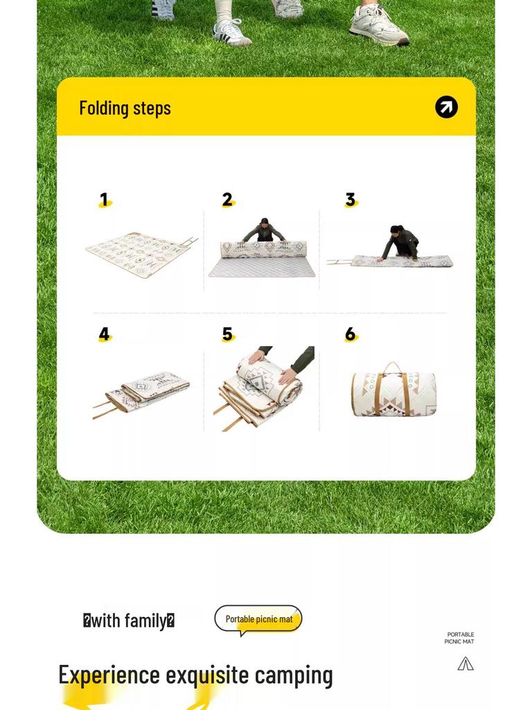Waterproof Aluminum Foil Picnic Mat: Thick, Moisture-Proof, Foldable, Portable, Ideal for Camping and Outdoors