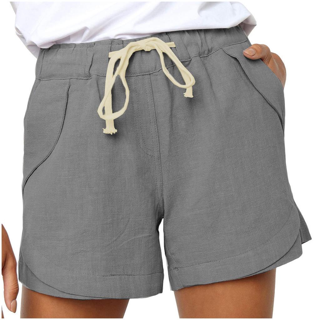 Women's Plus Size Casual Drawstring Waist Shorts with Pockets Lightweight Soft Fabric Relaxed Fit Summer Bottoms