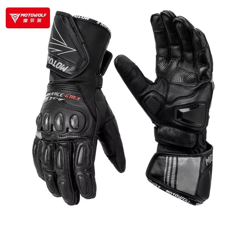 

Genuine Leather Motorcycle GM3 Men s Windproof Motorcycle Gloves Gloves Touch screen Long Version Dirt Bike Motocross Racing M чёрный
