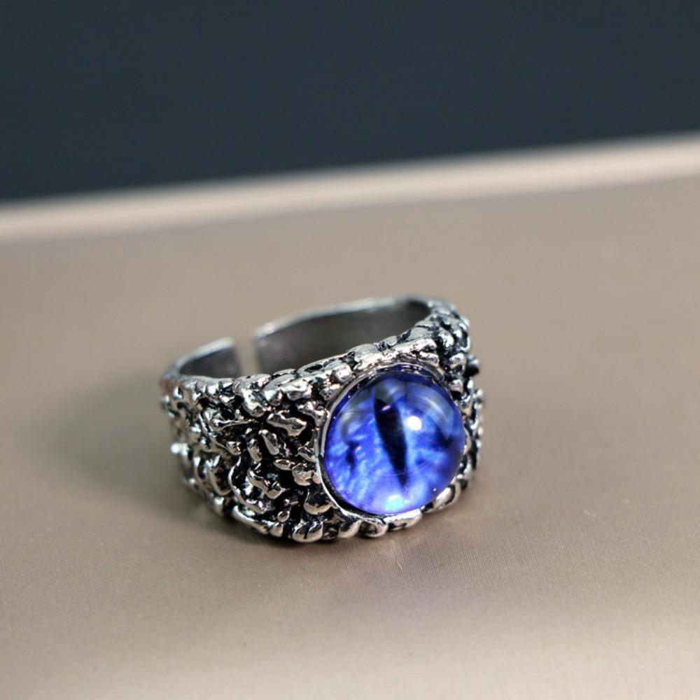 European and American Men's Trendy Metal Ring, Retro Style Cool and Handsome Design Totem Geometric Men's Ring