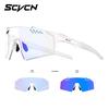 SCVCN Photochromic Hiking Eyewear Fashion Rimless Cycling Glasss Sports Running Sunglasses for Men Goggles Mtb Bicycle 1 Lens