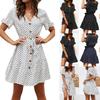 Timeless Ladies Womens Polka Dot V-neck Short Sleeve Summer Shirt Dress In Premium Quality