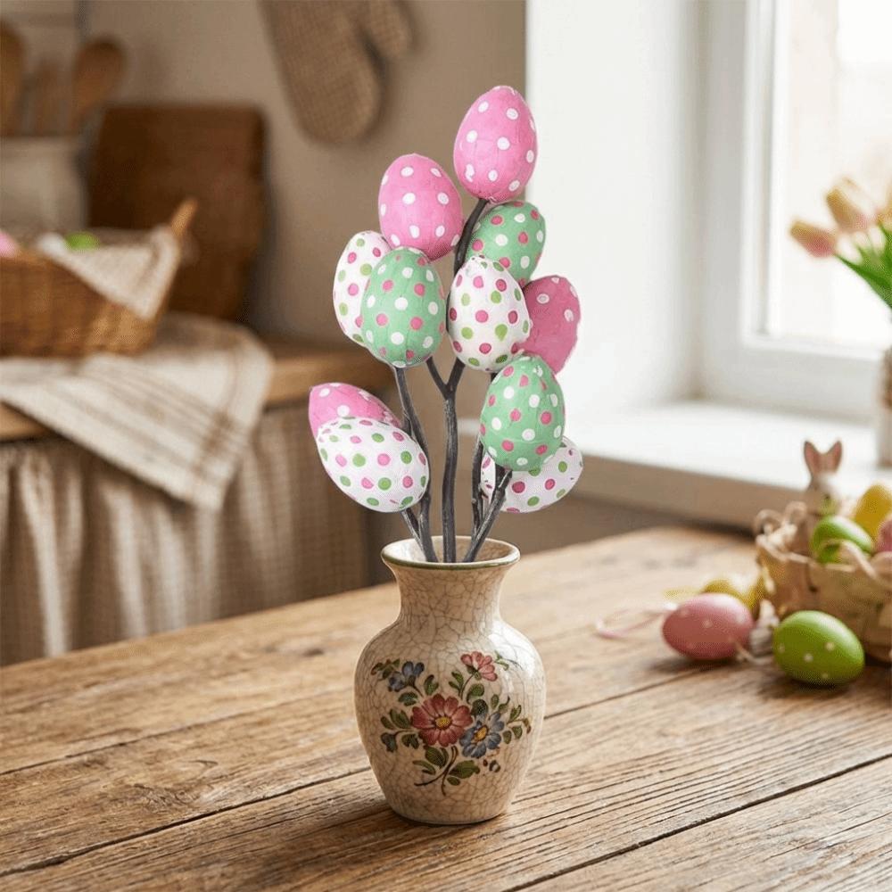 DIY Painting Artificial Flower Arrangements Vibrant Colors Easter Egg Ornaments  Wedding Decor