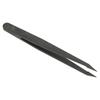 10pcs Anti Static Tweezer Plastic Material Glossy Lines Black Hearing Aid Tweezer for Electronics Laboratory Work