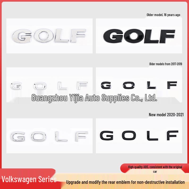 Volkswagen Golf Heckklappe Englische Logo-Aufkleber für Neue und Alte Modelle