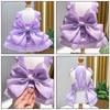 Frühling Sommer Hunde Prinzessinnenkleid mit D-Ring Große Schleife Haustierrock für Kleine Hunde Katzen Schnauzer Shih Tzu Welpenrock Kleidung
