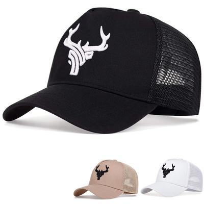 Unisex Antler Embroidered Baseball Cap Men Women Summer Breathable Mesh Caps Outdoor Adjustable Casual Sunscreen Hat Dad Hat